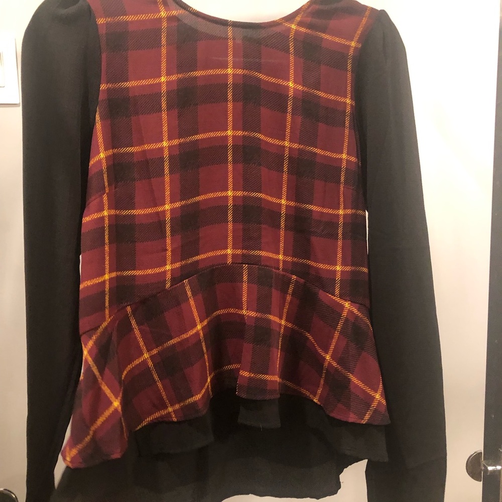 Romero + Juliet Couture   Red/black/yellow size M. Long sleeve